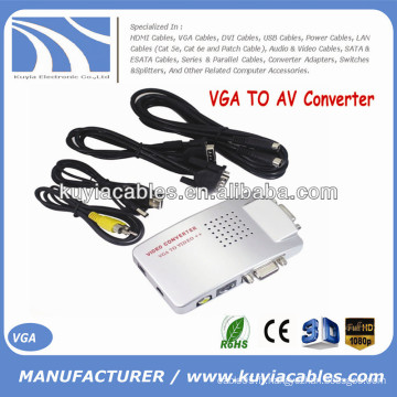 Convertisseur AV Signal de boîte TV S-Vidéo Adaptateur VGA TO AV Supporte le système NTSC PAL